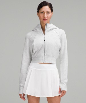 Light Grey Lululemon Scuba Full-Zip Cropped Women Hoodies & Sweatshirts | NZ_LuLu78317