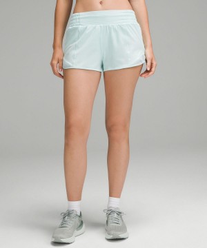 Mint Lululemon Hotty Hot High-Rise Lined 2.5" Women Shorts | NZ_LuLu61030