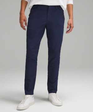 Navy Lululemon ABC Slim-Fit 5 Pocket 34"L Men Pants | NZ_LuLu46259