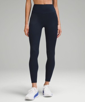 Navy Lululemon Fast and Free High-Rise Thermal Tight 28" Women Leggings | NZ_LuLu74712