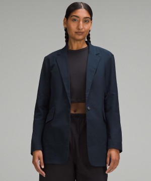 Navy Lululemon Relaxed-Fit Twill Blazer Women Coats & Jackets | NZ_LuLu20984