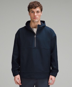 Navy Lululemon Smooth Twill Half-Zip Anorak Men Coats & Jackets | NZ_LuLu28233