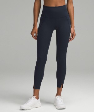 Navy Lululemon Wunder Train High-Rise Tight 25" Women Pants | NZ_LuLu61509