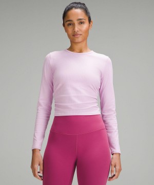 Pink Lululemon All It Takes Ribbed Nulu Long-Sleeve Women T Shirts | NZ_LuLu49182