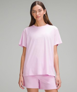 Pink Lululemon All Yours Cotton T-Shirt Women Shirts | NZ_LuLu66819