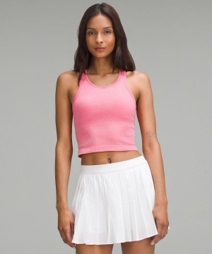 Pink Lululemon Ebb to Street Cropped Racerback Women Tank Top | NZ_LuLu96770