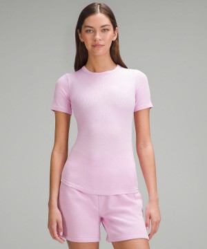 Pink Lululemon Hold Tight Short-Sleeve Women Shirts | NZ_LuLu29103