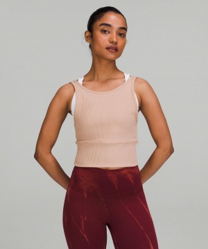 Pink Lululemon Power Pivot Ribbed Women Shirts | NZ_LuLu20260