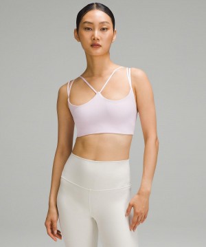 Pink Lululemon Ribbed Nulu Strappy Yoga Women Sports Bra | NZ_LuLu82644