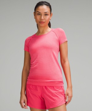 Pink Lululemon Swiftly Tech Short-Sleeve 2.0 Women T Shirts | NZ_LuLu40026