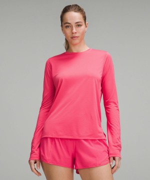 Pink Lululemon Ultralight Hip-Length Long-Sleeve Women T Shirts | NZ_LuLu98549