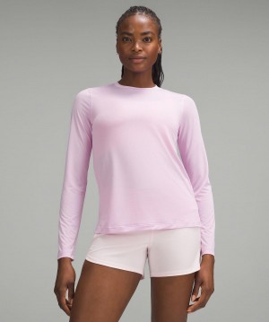 Pink Lululemon Ultralight Hip-Length Women Long Sleeve Shirts | NZ_LuLu47342