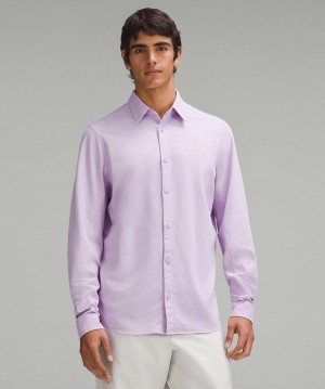 Purple Lululemon Commission Long-Sleeve Men Button Down Shirts | NZ_LuLu58696