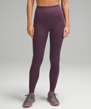 Purple Lululemon Wunder Train High-Rise Ribbed Tight 28" Women Leggings | NZ_LuLu96982