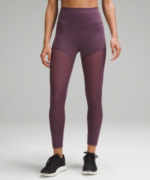 Purple Lululemon Wunder Train Mesh High-Rise Tight 25" Women Leggings | NZ_LuLu95966