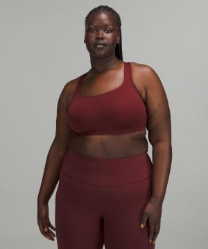 Red Burgundy Lululemon All Powered Up Women Sports Bra | NZ_LuLu88786