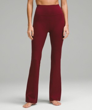 Red Burgundy Lululemon Groove Super-High-Rise Flared Pant Nulu Women Leggings | NZ_LuLu64168