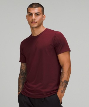 Red Lululemon Fundamental T-Shirt Men Shirts | NZ_LuLu12472