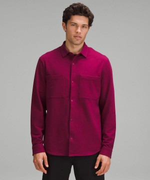 Red Lululemon Soft Knit Overshirt Men Shirts | NZ_LuLu22935