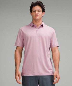 Rose Pink Lululemon Evolution Short-Sleeve Polo Men Shirts | NZ_LuLu28401