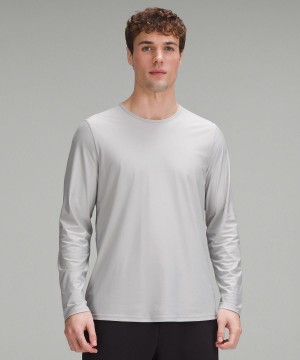 Silver Lululemon Ultra-Soft Nulu Men Long Sleeve Shirts | NZ_LuLu52433