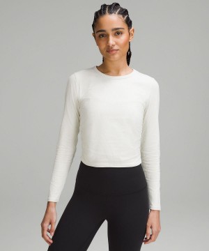 White Lululemon All It Takes Ribbed Nulu Long-Sleeve Women Shirts | NZ_LuLu39519