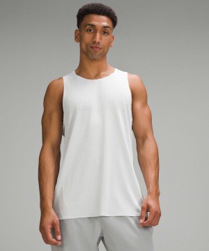 White Lululemon Fast and Free Singlet Men Tank Top | NZ_LuLu57557