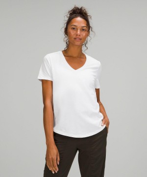 White Lululemon Love V-Neck Women T Shirts | NZ_LuLu56765