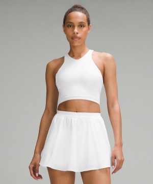 White Lululemon Narrow Hem Cropped Tennis Women Tank Top | NZ_LuLu57765