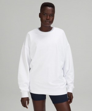 White Lululemon Perfectly Oversized Crew Women Hoodies & Sweatshirts | NZ_LuLu58445