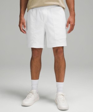 White Lululemon Relaxed-Fit Pull-On 7" Men Shorts | NZ_LuLu38286