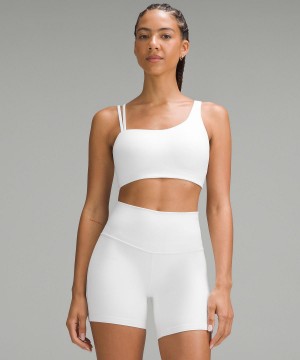 White Lululemon Soft Foam Cup Asymmetrical Women Sports Bra | NZ_LuLu34952