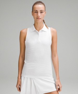 White Lululemon Swiftly Tech Sleeveless Polo Shirt Women Tank Top | NZ_LuLu22691