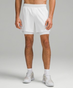 White Lululemon Vented Tennis 6" Men Shorts | NZ_LuLu51662