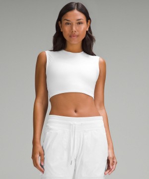 White Lululemon Wundermost Ultra-Soft Nulu Super-Cropped Women Tank Top | NZ_LuLu91473