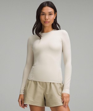 White Lululemon Wundermost Ultra-Soft Nulu Crewneck Women Long Sleeve Shirts | NZ_LuLu93689