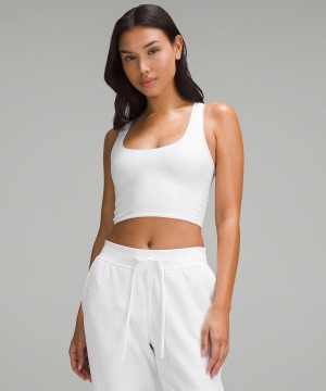 White Lululemon Wundermost Ultra-Soft Nulu Scoop-Neck Cropped Tank Women Shirts | NZ_LuLu85830