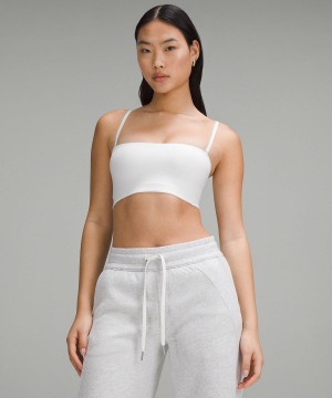 White Lululemon Wundermost Ultra-Soft Nulu Bandeaulette Women Sports Bra | NZ_LuLu79531