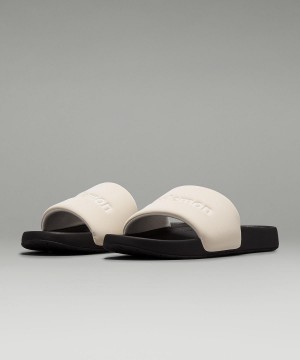 White / Black Lululemon Restfeel Slide Men Shoes | NZ_LuLu32921