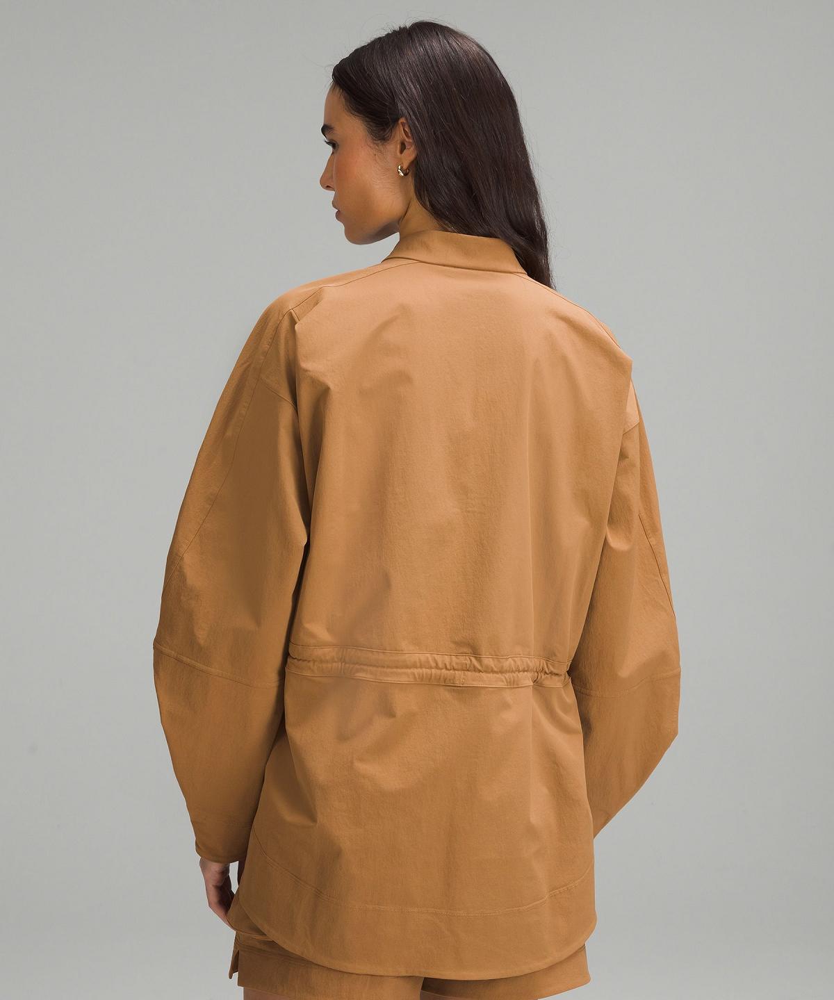 Beige Lululemon Cinch-Waist Stretch Shirt Women Coats & Jackets | NZ_LuLu11436