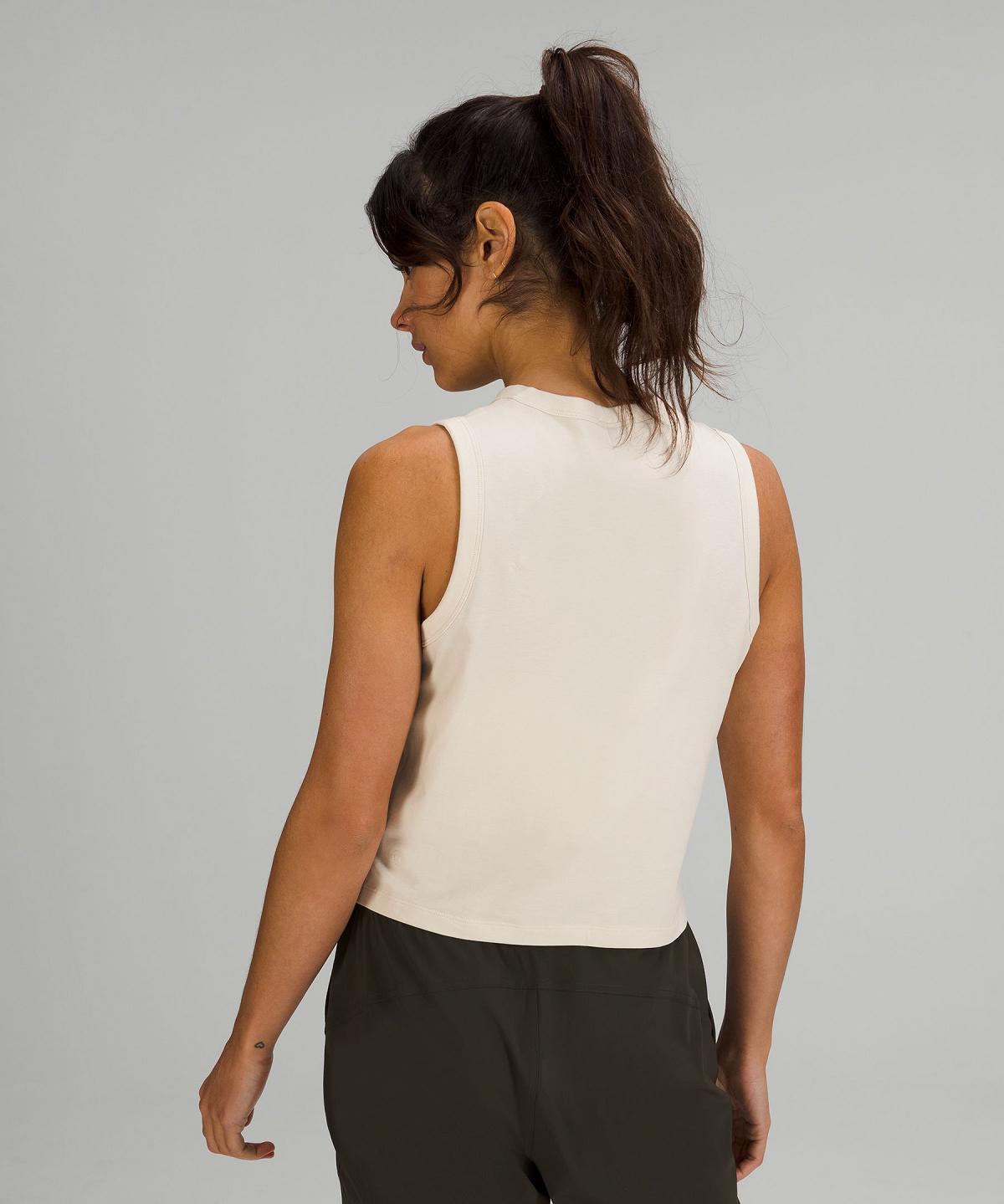 Beige Lululemon Classic-Fit Cotton-Blend Tank Women Shirts | NZ_LuLu14692