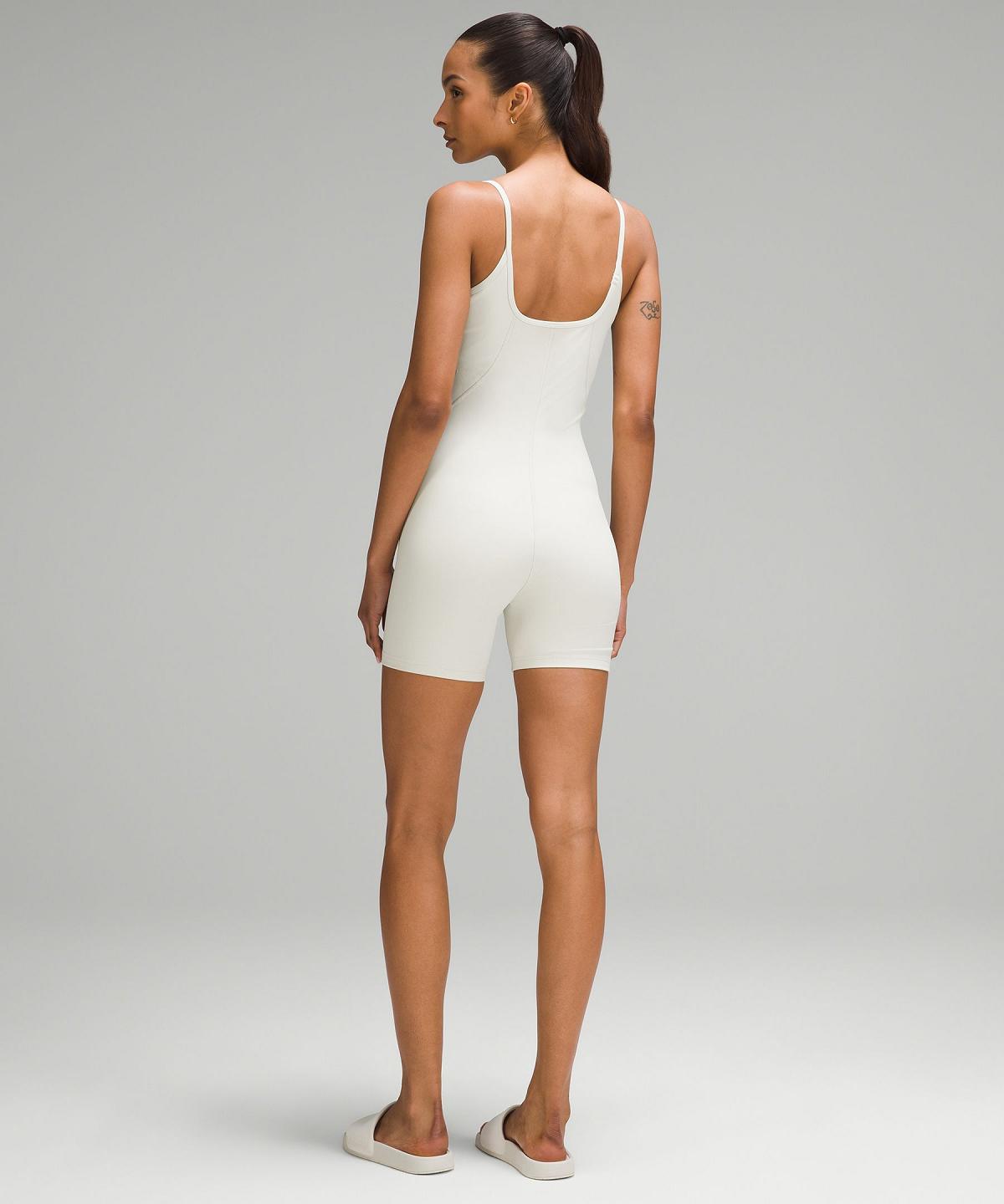 Beige Lululemon Ribbed Contoured Unitard 6" Women Jumpsuit | NZ_LuLu57641