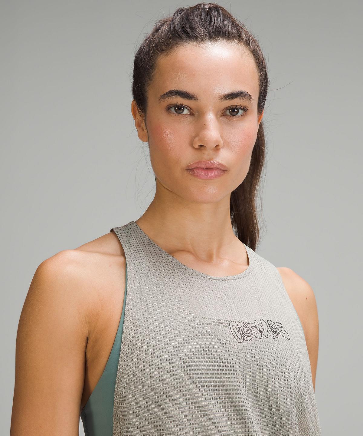 Beige Lululemon lab Grid Mesh Training Women Tank Top | NZ_LuLu60209