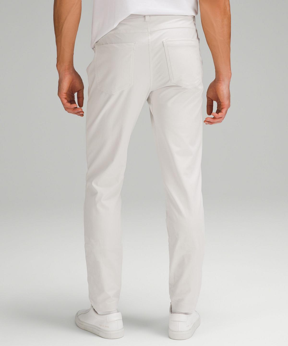 Beige White Lululemon ABC Slim-Fit 5 Pocket 34"L Men Pants | NZ_LuLu36205