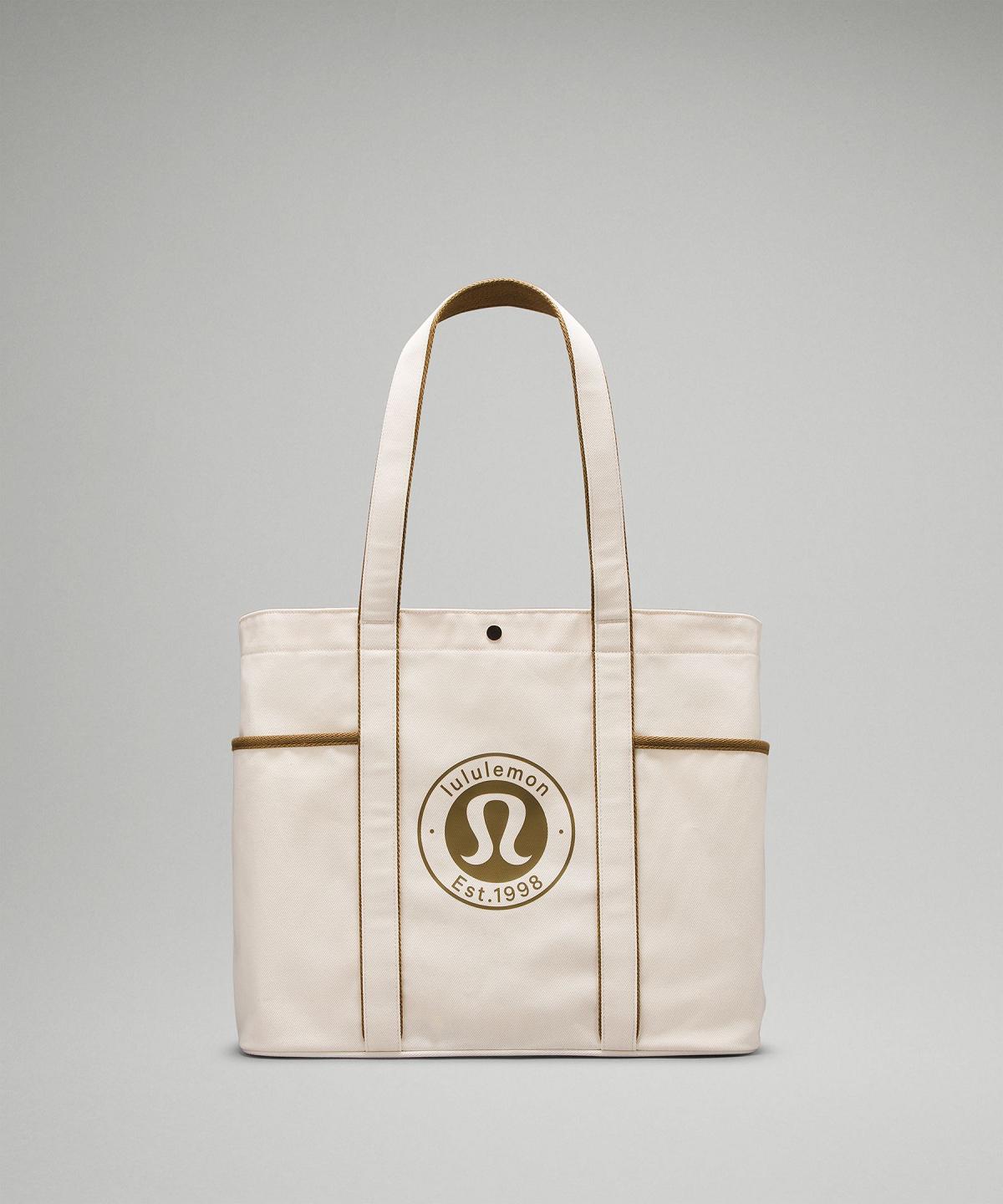 Beige White Lululemon Daily Multi-Pocket Canvas 20L Bag Tote Bag | NZ_LuLu76919