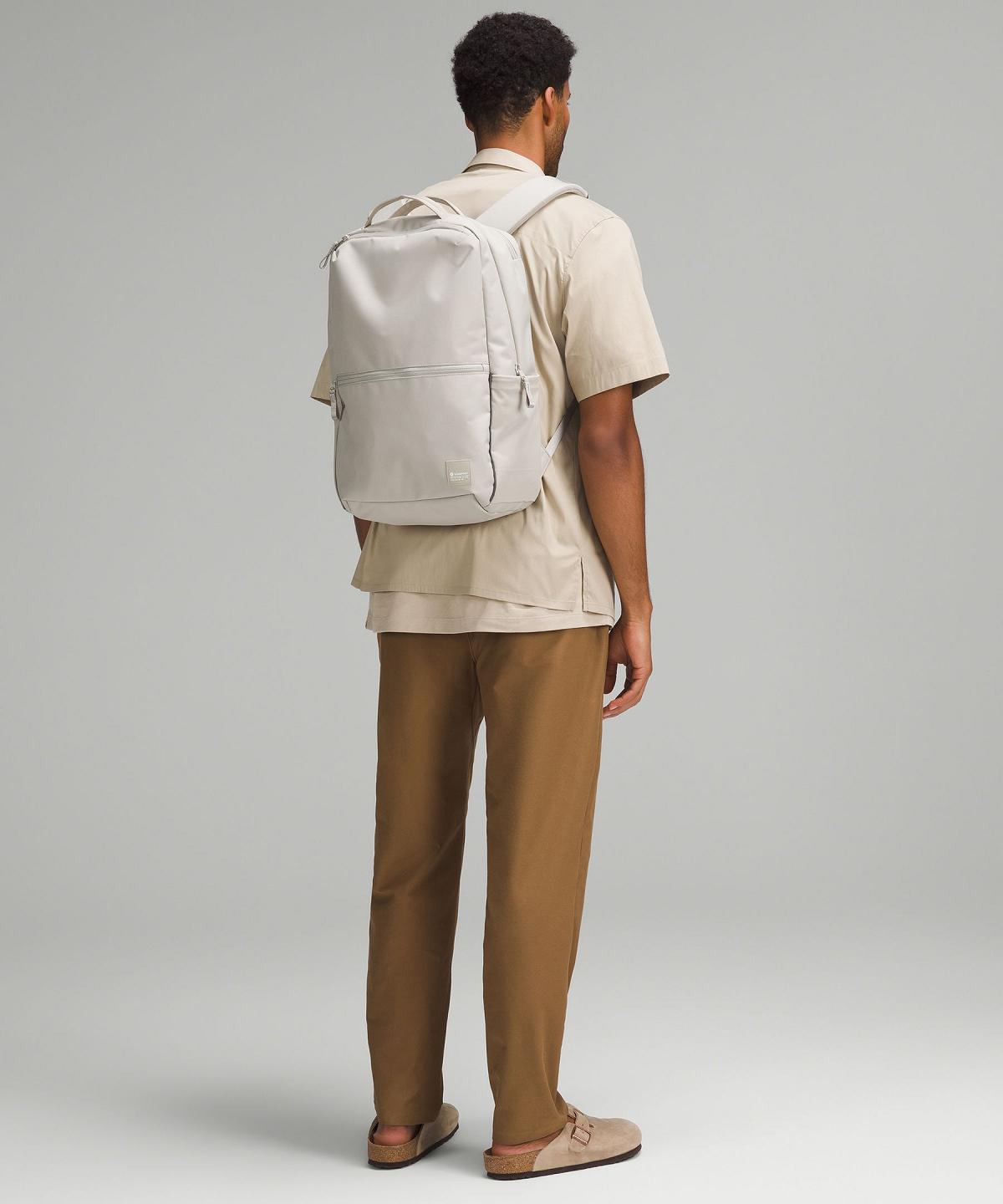 Beige White Lululemon Double-Zip 22L Bag Backpacks | NZ_LuLu89526