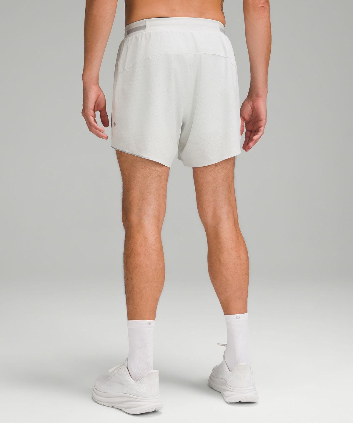 Beige White Lululemon Fast and Free Lined 6" Men Shorts | NZ_LuLu80348