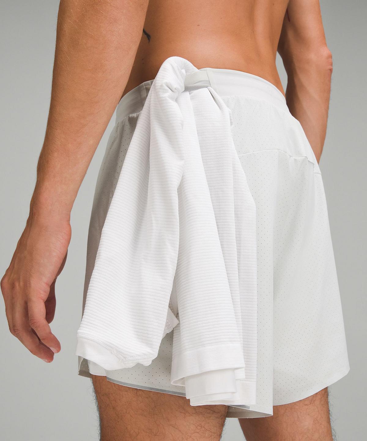 Beige White Lululemon Fast and Free Lined 6" Men Shorts | NZ_LuLu80348