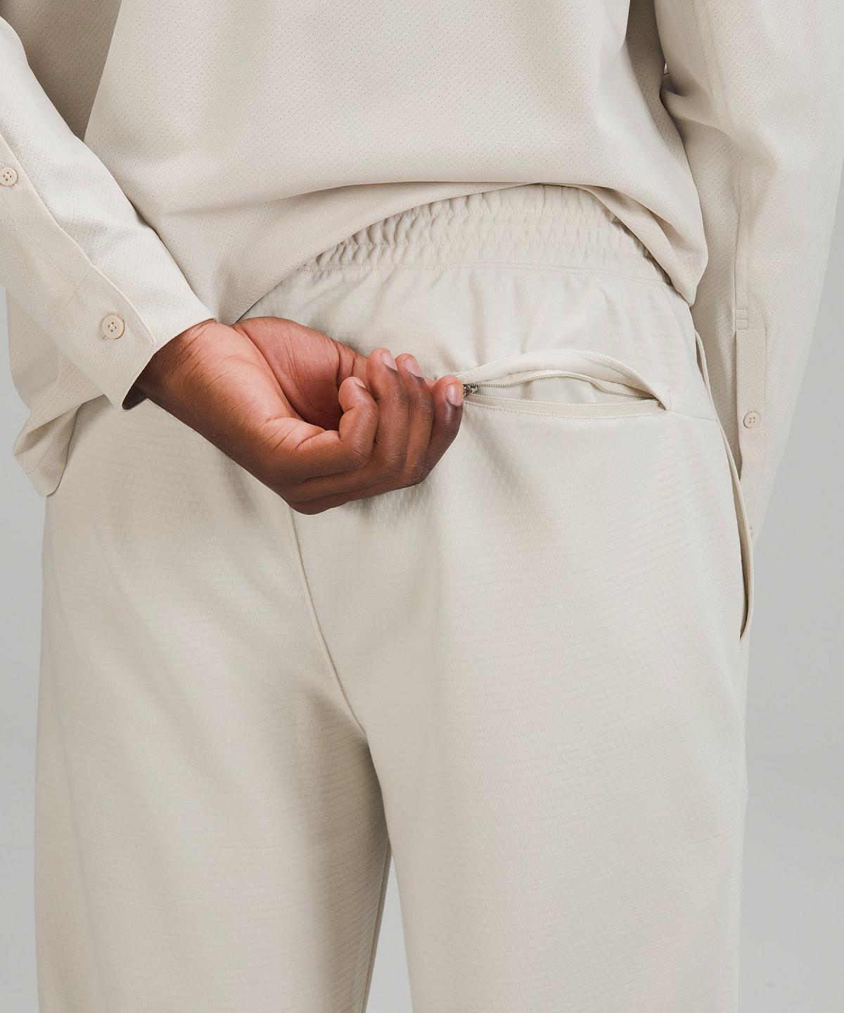 Beige White Lululemon GridLiner Pull-On Men Trousers | NZ_LuLu58578