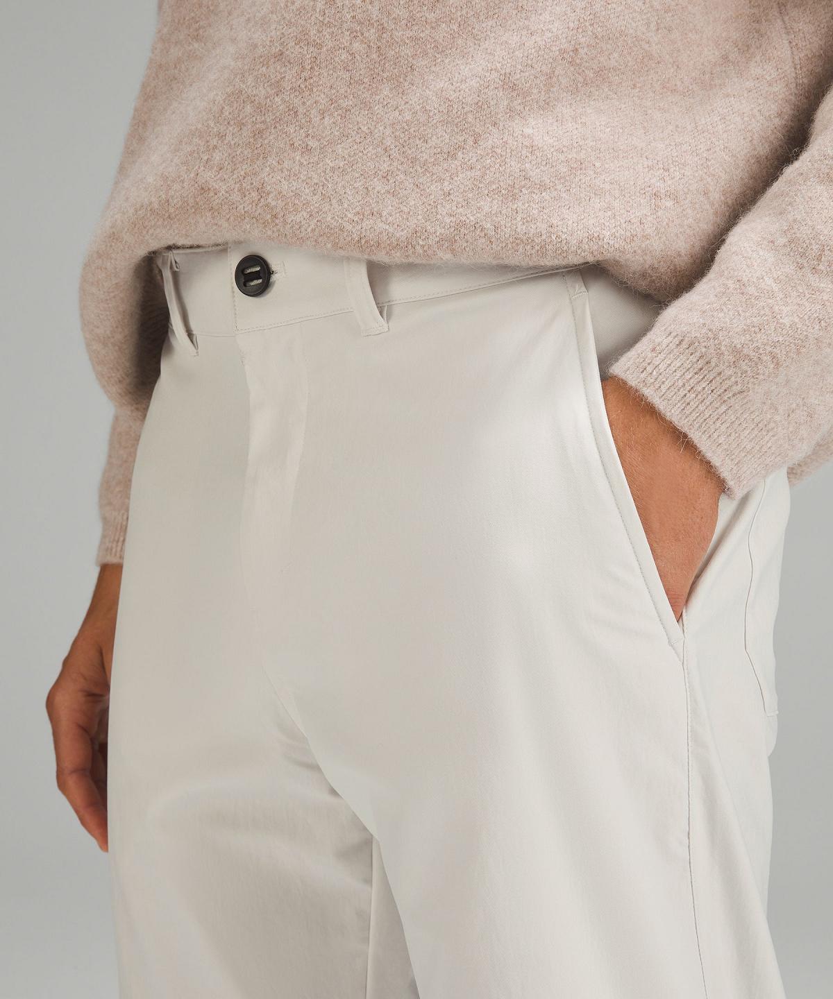 Beige White Lululemon Relaxed-Tapered Smooth Twill Men Pants | NZ_LuLu87241